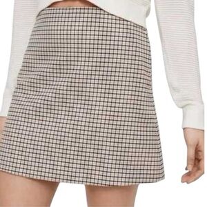 Aritzia Wilfred Renee High-Rise Checkered Mini Skirt SZ 4